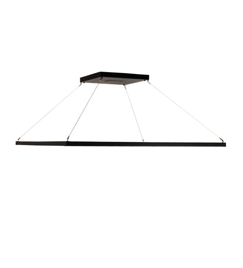 Meyda Lighting Anillo 85" LED Flat Black Quadrato Pendant Light With White Statuario Idalight Shade