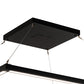 Meyda Lighting Anillo 85" LED Flat Black Quadrato Pendant Light With White Statuario Idalight Shade