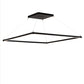 Meyda Lighting Anillo 85" LED Flat Black Quadrato Pendant Light With White Statuario Idalight Shade