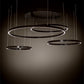 Meyda Lighting Anillo 87" 4-Ring LED Timeless Bronze Pendant Light With White Statuario Idalight Shade
