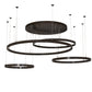 Meyda Lighting Anillo 87" 4-Ring LED Timeless Bronze Pendant Light With White Statuario Idalight Shade