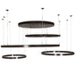 Meyda Lighting Anillo 87" 4-Ring LED Timeless Bronze Pendant Light With White Statuario Idalight Shade