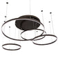 Meyda Lighting Anillo 87" 4-Ring LED Timeless Bronze Pendant Light With White Statuario Idalight Shade
