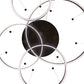Meyda Lighting Anillo 87" 4-Ring LED Timeless Bronze Pendant Light With White Statuario Idalight Shade