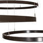 Meyda Lighting Anillo 87" 4-Ring LED Timeless Bronze Pendant Light With White Statuario Idalight Shade
