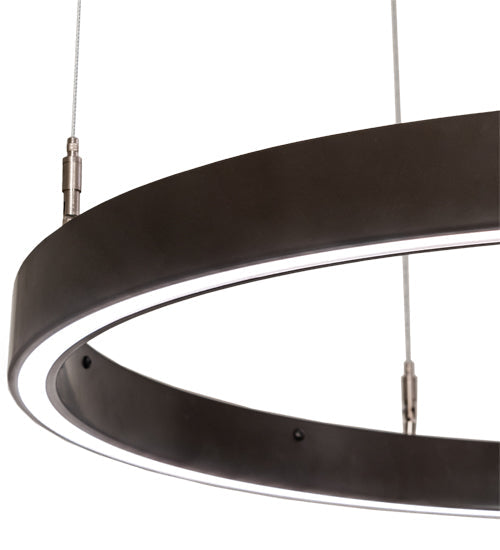 Meyda Lighting Anillo 87" 4-Ring LED Timeless Bronze Pendant Light With White Statuario Idalight Shade