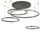 Meyda Lighting Anillo 96" 4-Ring LED Pewter Cascading Pendant Light With White Statuario Idalight Shade