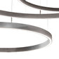 Meyda Lighting Anillo 96" 4-Ring LED Pewter Cascading Pendant Light With White Statuario Idalight Shade