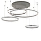 Meyda Lighting Anillo 96" 4-Ring LED Pewter Cascading Pendant Light With White Statuario Idalight Shade