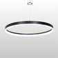 Meyda Lighting Anillo Apollonia 213855 60" LED Textured Black Pendant Light With White Contrail Mist Idalight Shade