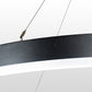 Meyda Lighting Anillo Apollonia 213855 60" LED Textured Black Pendant Light With White Contrail Mist Idalight Shade