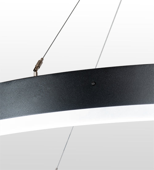 Meyda Lighting Anillo Apollonia 213855 60" LED Textured Black Pendant Light With White Contrail Mist Idalight Shade
