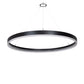 Meyda Lighting Anillo Apollonia 213855 60" LED Textured Black Pendant Light With White Contrail Mist Idalight Shade