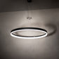 Meyda Lighting Anillo Apollonia 60" LED Solar Black Pendant Light With White Contrail Mist Shade