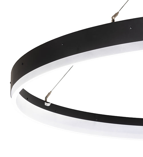 Meyda Lighting Anillo Apollonia 60" LED Solar Black Pendant Light With White Contrail Mist Shade