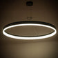 Meyda Lighting Anillo Apollonia 60" LED Textured Black Pendant Light With White Contrail Mist Idalight Shade