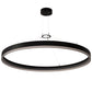 Meyda Lighting Anillo Apollonia 60" LED Textured Black Pendant Light With White Contrail Mist Idalight Shade