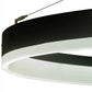 Meyda Lighting Anillo Apollonia 60" LED Textured Black Pendant Light With White Contrail Mist Idalight Shade
