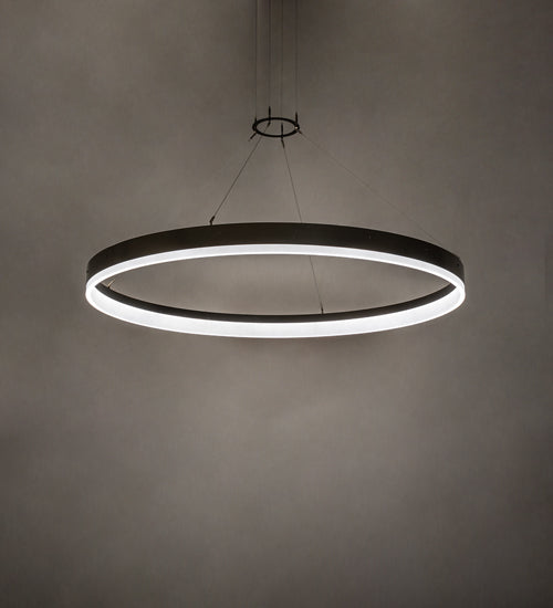 Meyda Lighting Anillo Apollonia 60" LED Timeless Bronze Pendant Light With Contrail Mist Idalight Shade