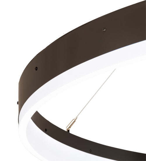 Meyda Lighting Anillo Apollonia 60" LED Timeless Bronze Pendant Light With Contrail Mist Idalight Shade