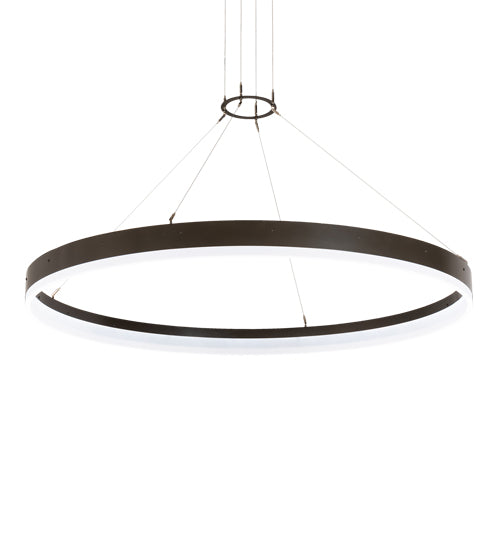 Meyda Lighting Anillo Apollonia 60" LED Timeless Bronze Pendant Light With Contrail Mist Idalight Shade