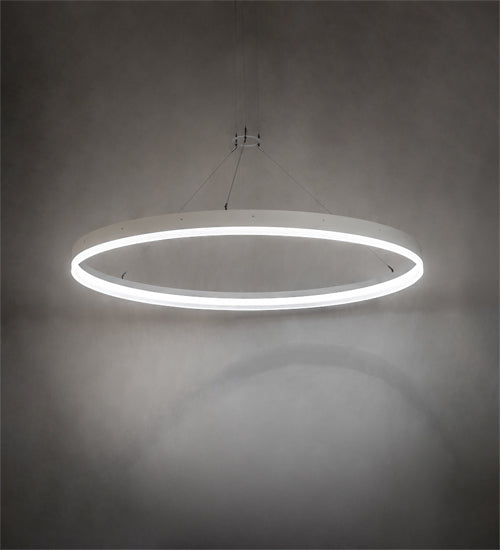 Meyda Lighting Anillo Apollonia 72 LED Matte White Pendant Light With White Contrail Mist Idalight Shade