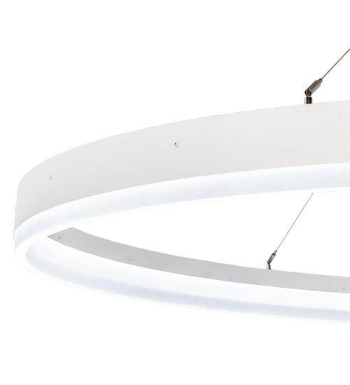 Meyda Lighting Anillo Apollonia 72 LED Matte White Pendant Light With White Contrail Mist Idalight Shade