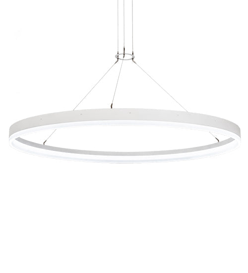Meyda Lighting Anillo Apollonia 72 LED Matte White Pendant Light With White Contrail Mist Idalight Shade