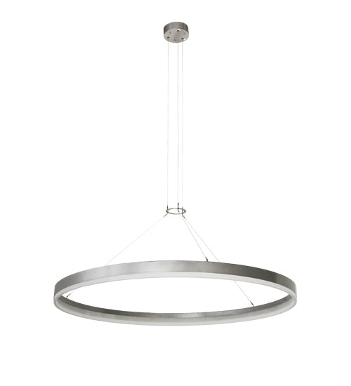 Meyda Lighting Anillo Apollonia 72" LED Nickel Pendant Light With Contrail Mist Idalight Shade