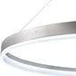 Meyda Lighting Anillo Apollonia 72" LED Nickel Pendant Light With Contrail Mist Idalight Shade