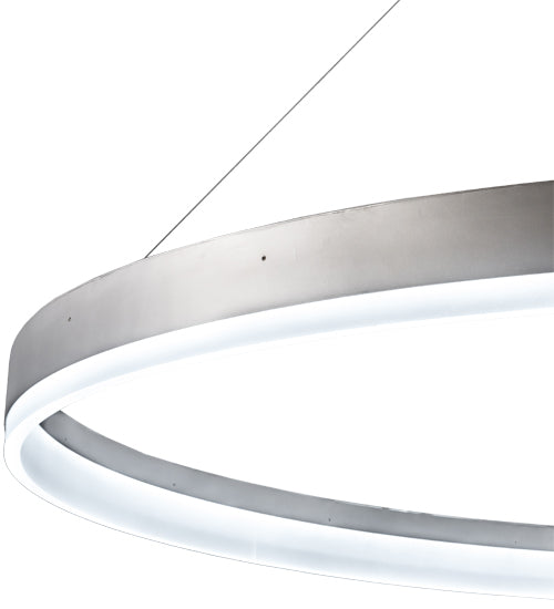 Meyda Lighting Anillo Apollonia 72" LED Nickel Pendant Light With Contrail Mist Idalight Shade