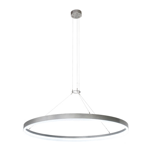 Meyda Lighting Anillo Apollonia 72" LED Nickel Pendant Light With Contrail Mist Idalight Shade