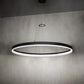 Meyda Lighting Anillo Apollonia 72" LED Textured Black Pendant Light With Contrail Mist Idalight Shade