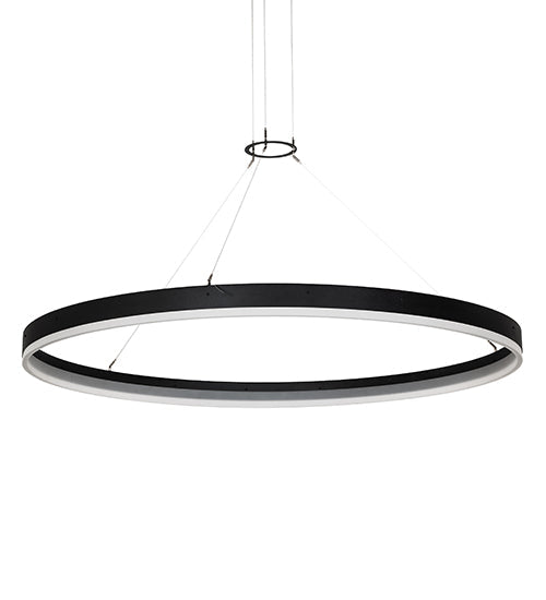 Meyda Lighting Anillo Apollonia 72" LED Textured Black Pendant Light With Contrail Mist Idalight Shade