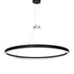 Meyda Lighting Anillo Apollonia 72" LED Textured Black Pendant Light With Contrail Mist Idalight Shade