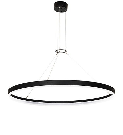 Meyda Lighting Anillo Apollonia 72" LED Textured Black Pendant Light With Contrail Mist Idalight Shade