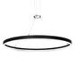 Meyda Lighting Anillo Apollonia 72" LED Textured Black Pendant Light With Contrail Mist Idalight Shade
