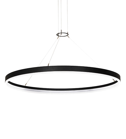 Meyda Lighting Anillo Apollonia 72" LED Textured Black Pendant Light With Contrail Mist Idalight Shade