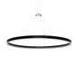Meyda Lighting Anillo Apollonia 84" LED Textured Black Pendant Light With Frosted Clear Contrail Mist Idalight Shade