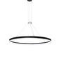 Meyda Lighting Anillo Apollonia 84" LED Textured Black Pendant Light With Frosted Clear Contrail Mist Idalight Shade