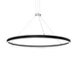Meyda Lighting Anillo Apollonia 84" LED Textured Black Pendant Light With Frosted Clear Contrail Mist Idalight Shade