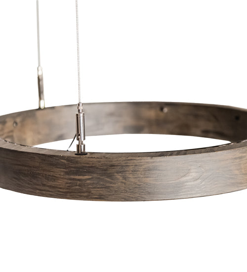 Meyda Lighting Anillo Halo 16" LED Florence Walnut Pendant Light With White Statuario Idalight Shade