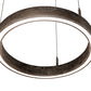 Meyda Lighting Anillo Halo 16" LED Florence Walnut Pendant Light With White Statuario Idalight Shade