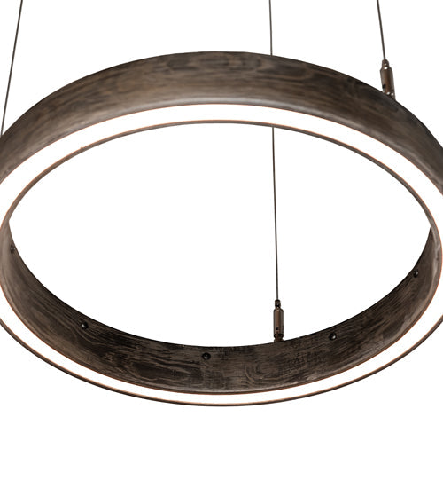 Meyda Lighting Anillo Halo 16" LED Florence Walnut Pendant Light With White Statuario Idalight Shade