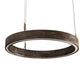 Meyda Lighting Anillo Halo 18" LED Florence Walnut Pendant Light With White Statuario Idalight Shade