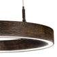 Meyda Lighting Anillo Halo 18" LED Florence Walnut Pendant Light With White Statuario Idalight Shade