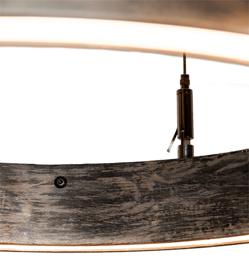 Meyda Lighting Anillo Halo 18" LED Florence Walnut Pendant Light With White Statuario Idalight Shade