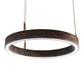 Meyda Lighting Anillo Halo 18" LED Florence Walnut Pendant Light With White Statuario Idalight Shade
