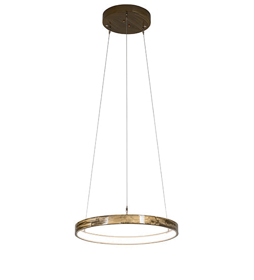 Meyda Lighting Anillo Halo 24" LED Brass Tint Pendant Light With White Statuario Idalight Shade
