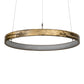 Meyda Lighting Anillo Halo 24" LED Brass Tint Pendant Light With White Statuario Idalight Shade